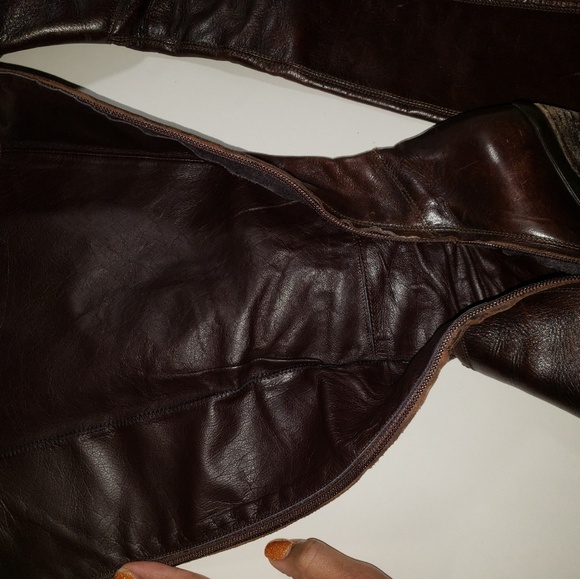 Janet&Janet Brown Leather Western Style Women's Boots Sz 39 - Picture 3 of 5